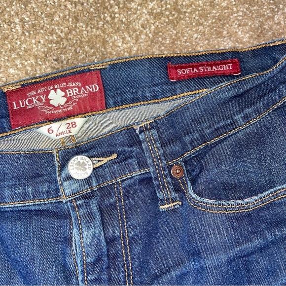 Lucky Brand Sofia straight leg jeans medium wash low/mid rise pants SZ 6 - Picture 2 of 6